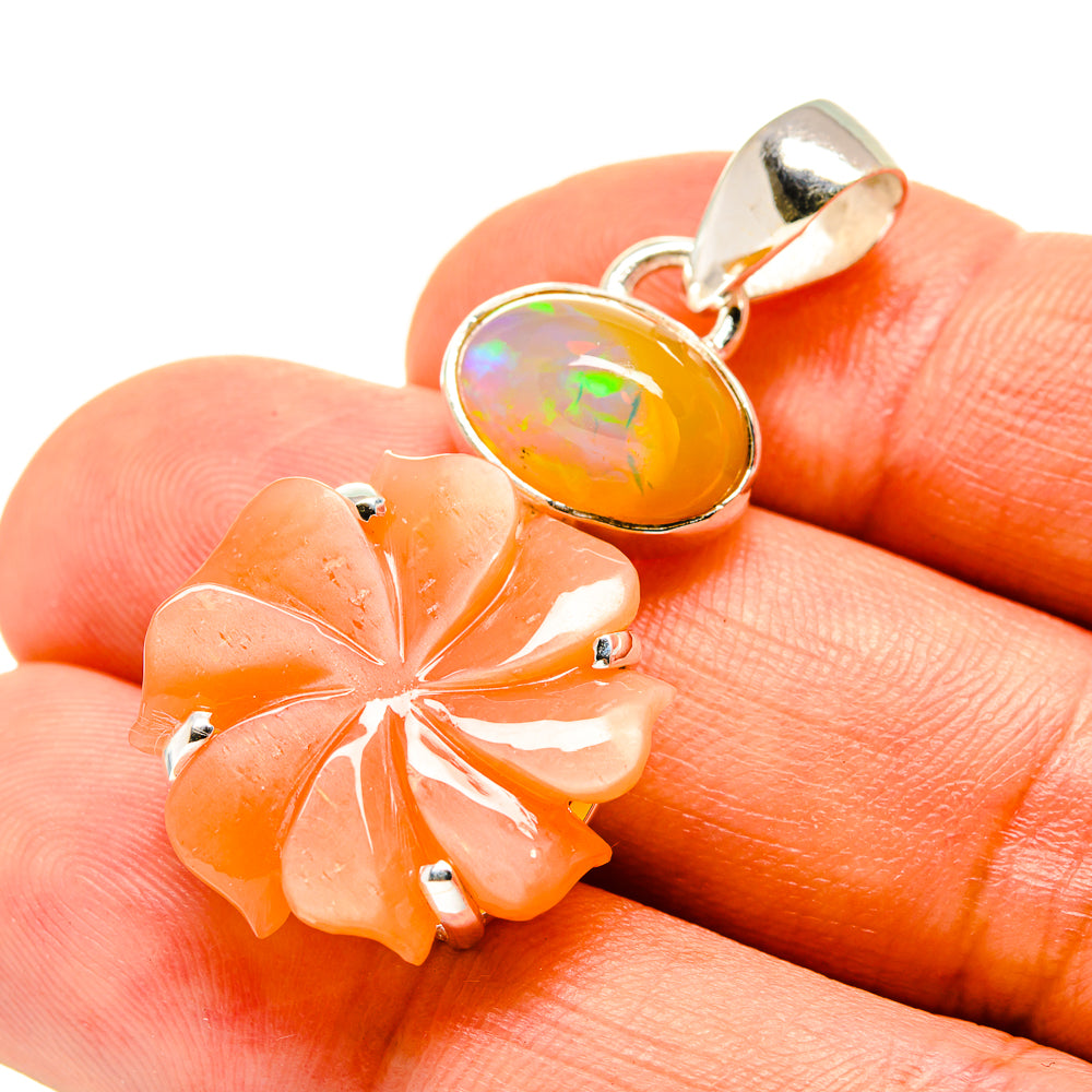 Peach Moonstone Pendants handcrafted by Anasilvercos - PD757460