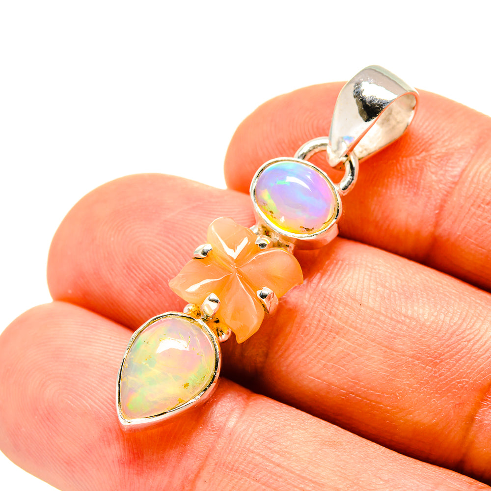 Ethiopian Opal Pendants handcrafted by Anasilvercos - PD757470