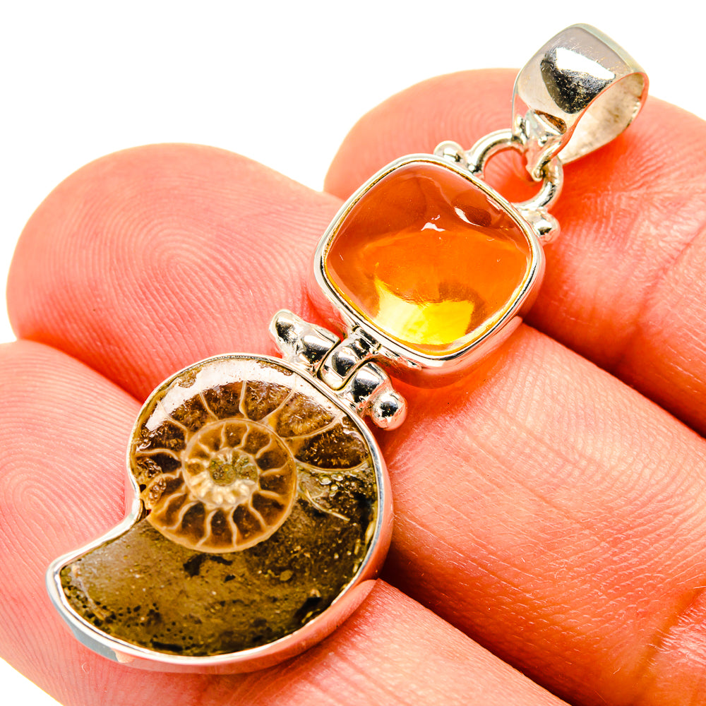 Ammonite Fossil Pendants handcrafted by Anasilvercos - PD757485