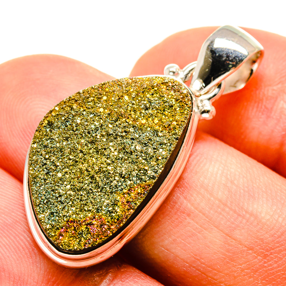 Spectro Pyrite Druzy Pendants handcrafted by Anasilvercos - PD757492