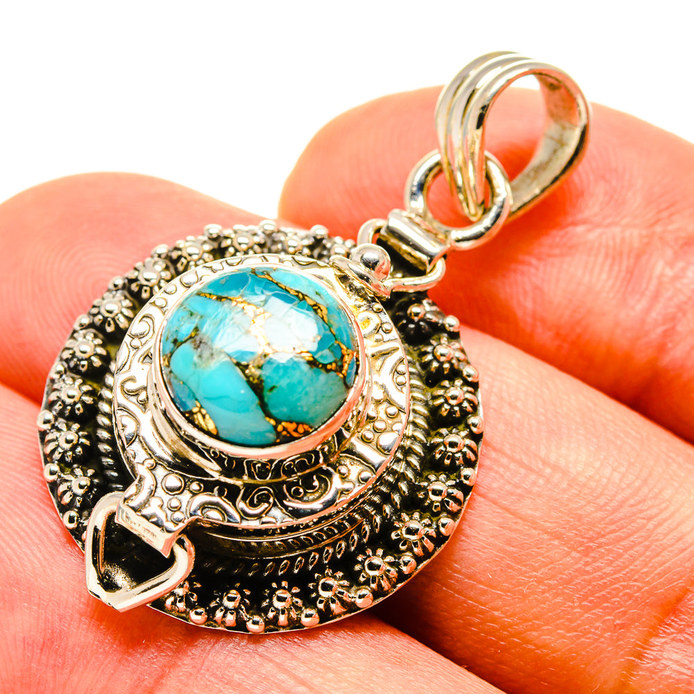 Blue Copper Composite Turquoise Pendants handcrafted by Anasilvercos - PD757495