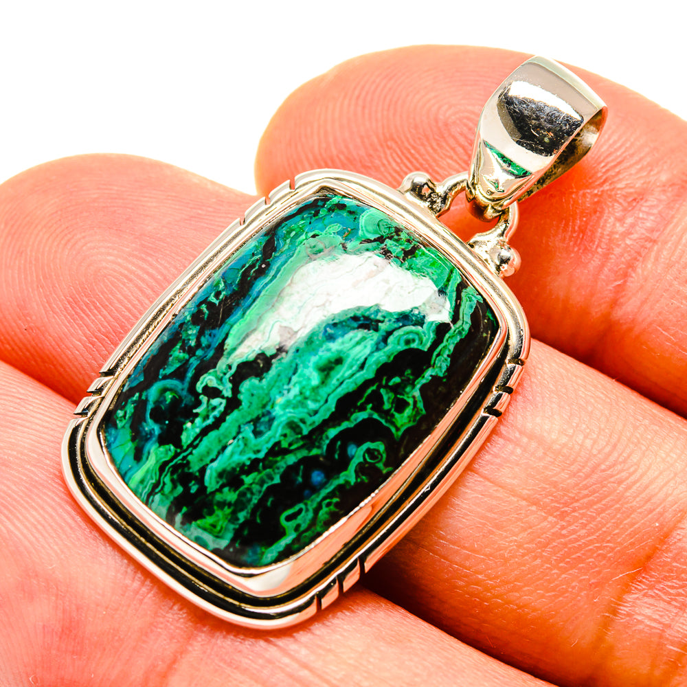 Malachite In Chrysocolla Pendants handcrafted by Anasilvercos - PD757506