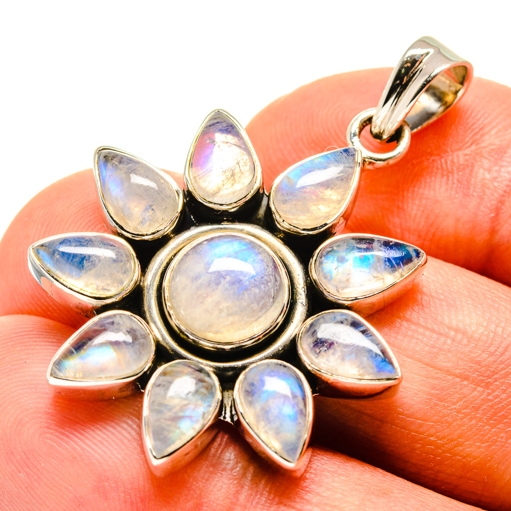 Rainbow Moonstone Pendants handcrafted by Anasilvercos - PD757521