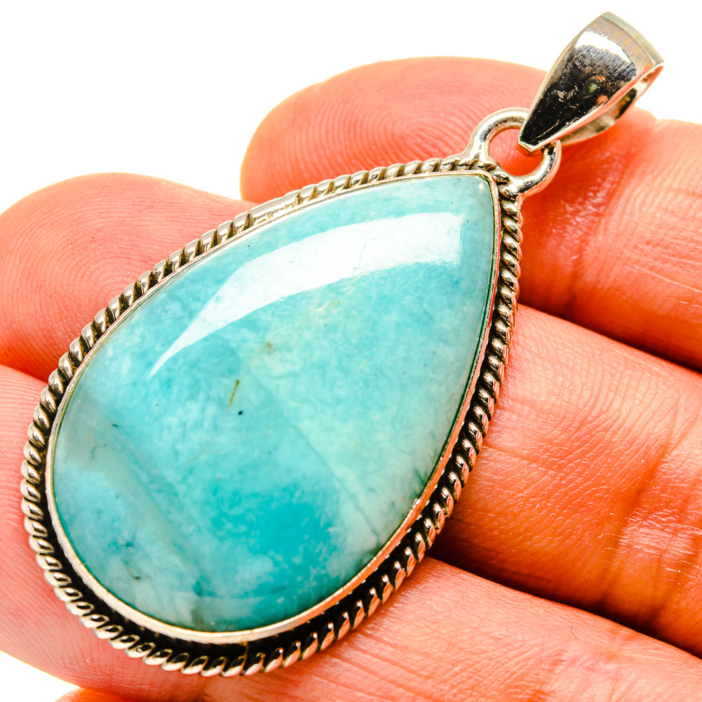 Peruvian Amazonite Pendants handcrafted by Anasilvercos - PD757527