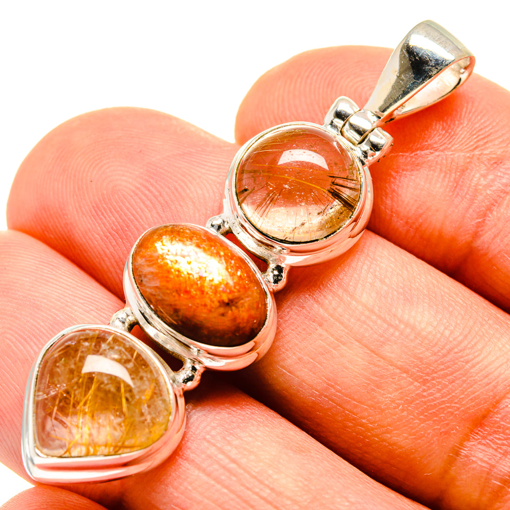 Rutilated Quartz Pendants handcrafted by Anasilvercos - PD757534