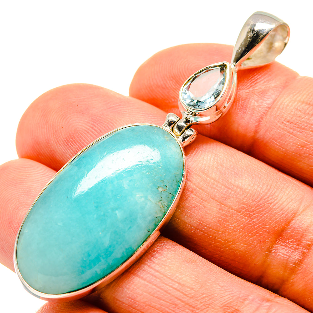 Peruvian Amazonite Pendants handcrafted by Anasilvercos - PD757536