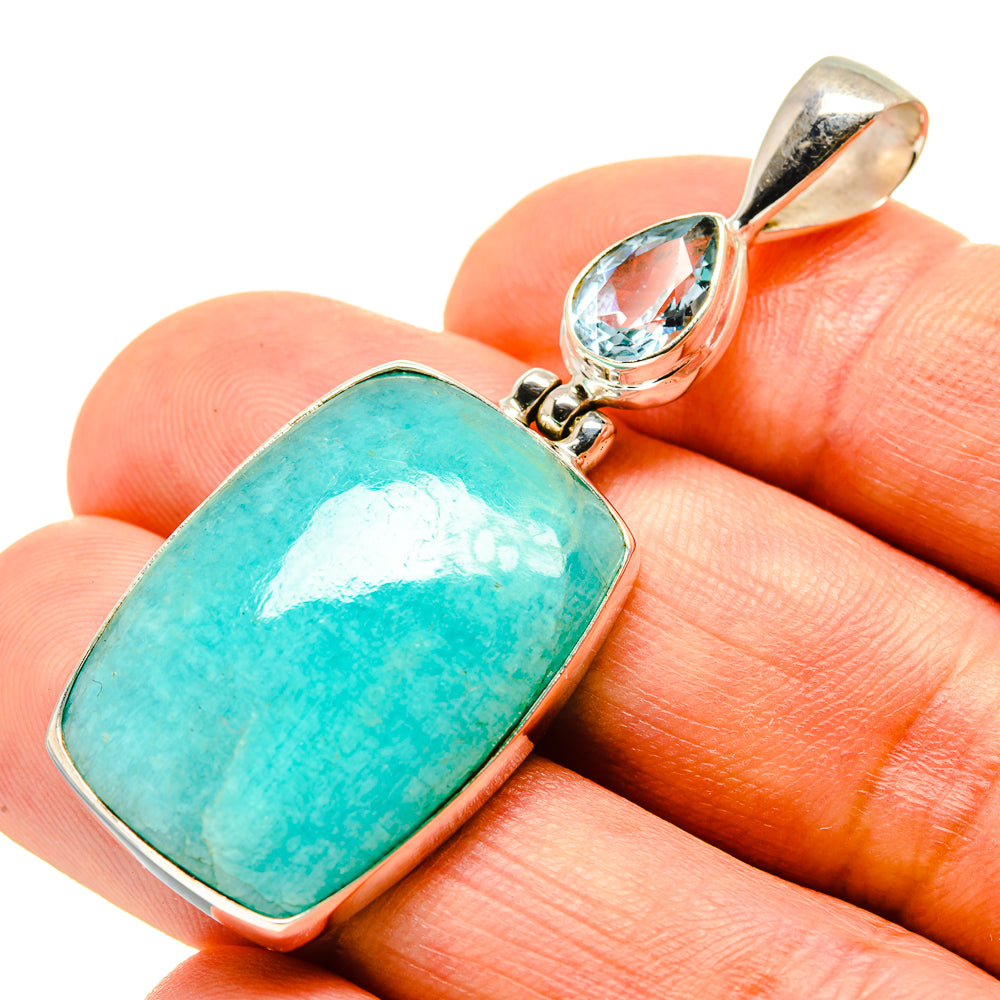 Peruvian Amazonite Pendants handcrafted by Anasilvercos - PD757537