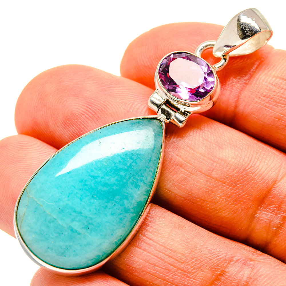 Peruvian Amazonite Pendants handcrafted by Anasilvercos - PD757543