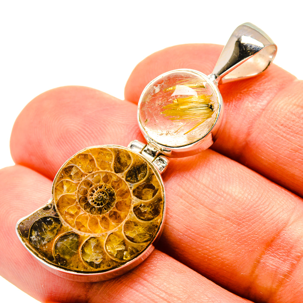 Ammonite Fossil Pendants handcrafted by Anasilvercos - PD757544