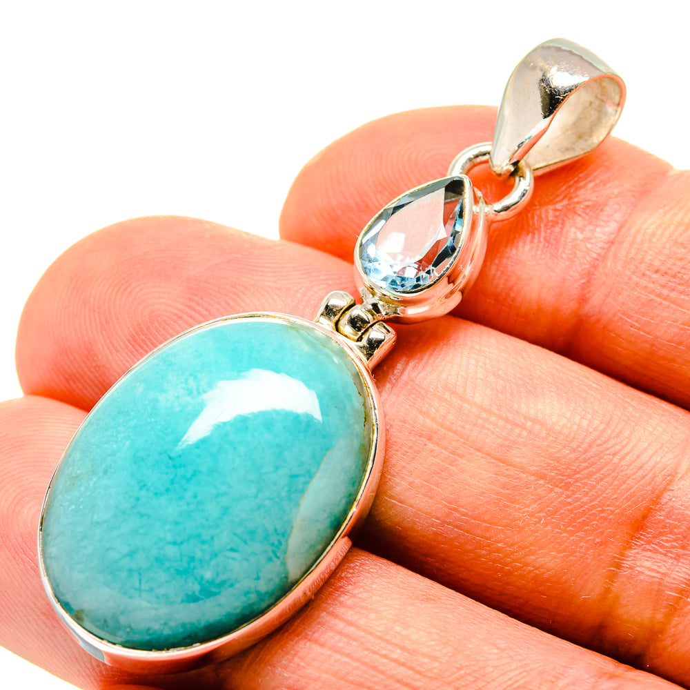 Peruvian Amazonite Pendants handcrafted by Anasilvercos - PD757546