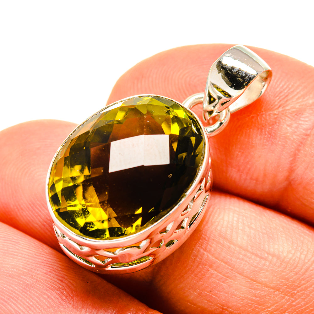 Olive Quartz Pendants handcrafted by Anasilvercos - PD757550