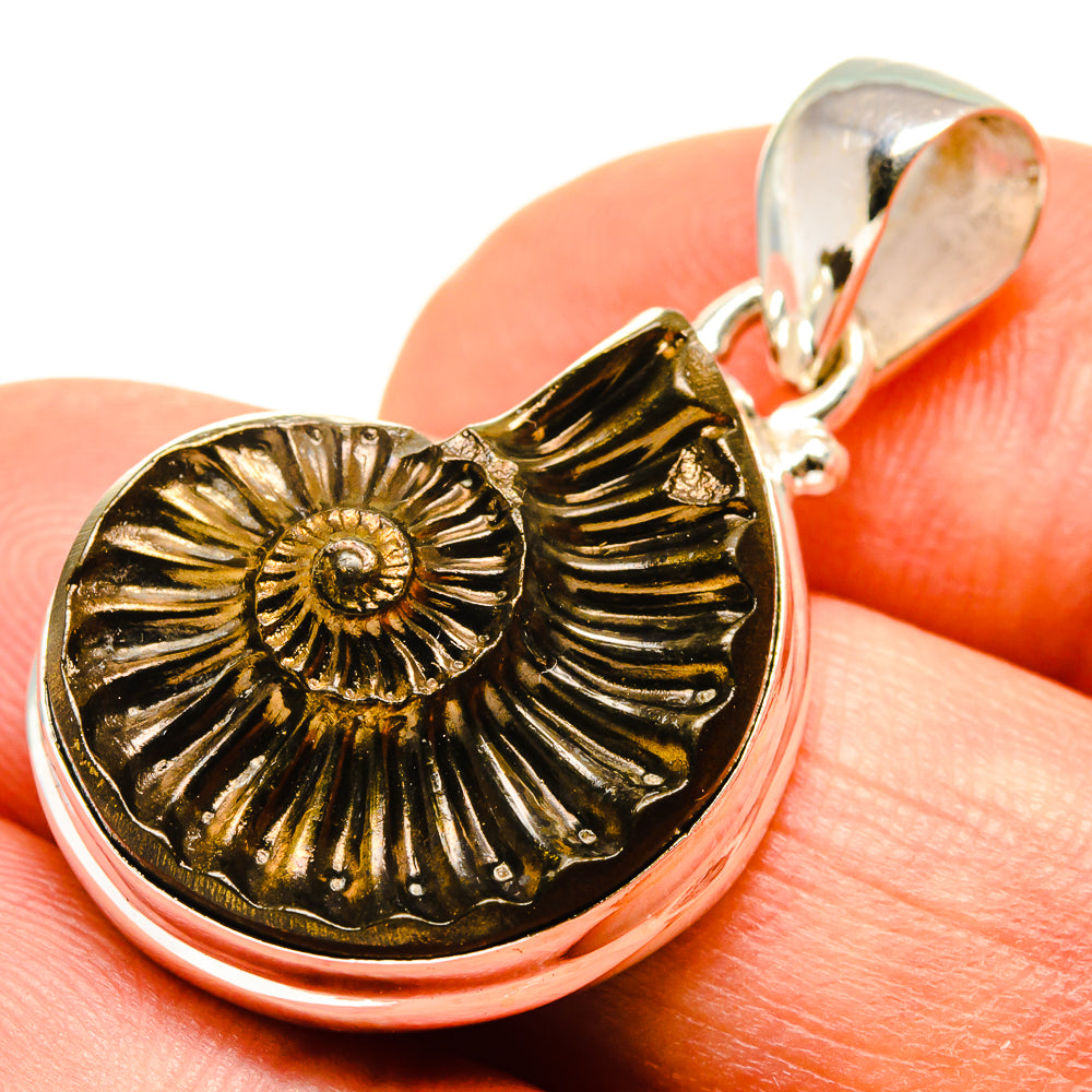 Pyrite Fossil Pendants handcrafted by Anasilvercos - PD757551