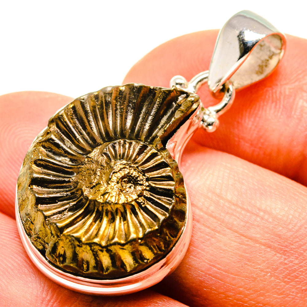 Pyrite Fossil Pendants handcrafted by Anasilvercos - PD757552