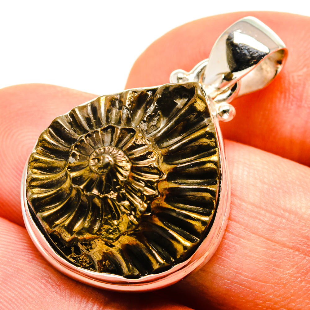 Pyrite Fossil Pendants handcrafted by Anasilvercos - PD757553