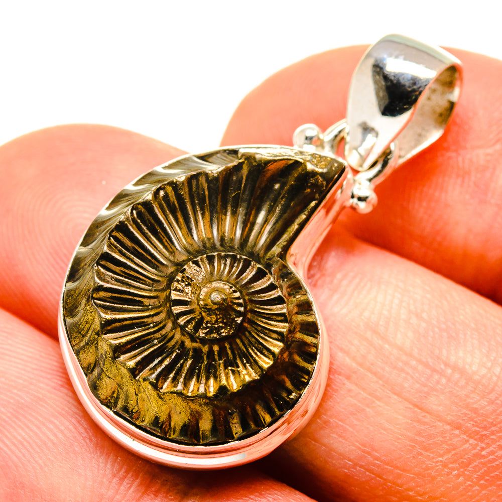 Pyrite Fossil Pendants handcrafted by Anasilvercos - PD757568