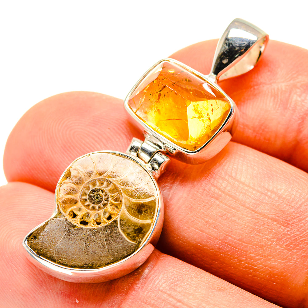 Ammonite Fossil Pendants handcrafted by Anasilvercos - PD757578