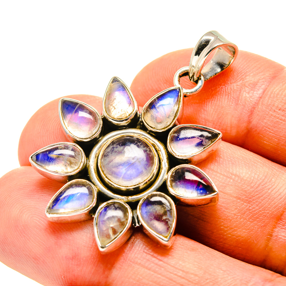 Rainbow Moonstone Pendants handcrafted by Anasilvercos - PD757592