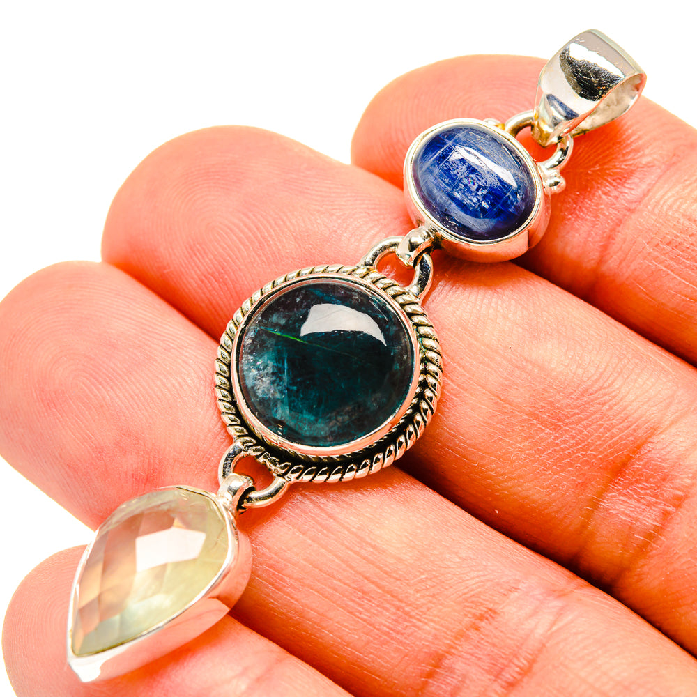 Blue Fluorite Pendants handcrafted by Anasilvercos - PD757609