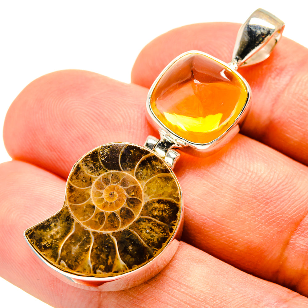 Ammonite Fossil Pendants handcrafted by Anasilvercos - PD757642