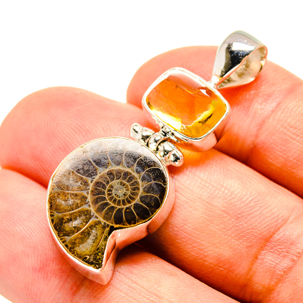 Ammonite Fossil Pendants handcrafted by Anasilvercos - PD757644