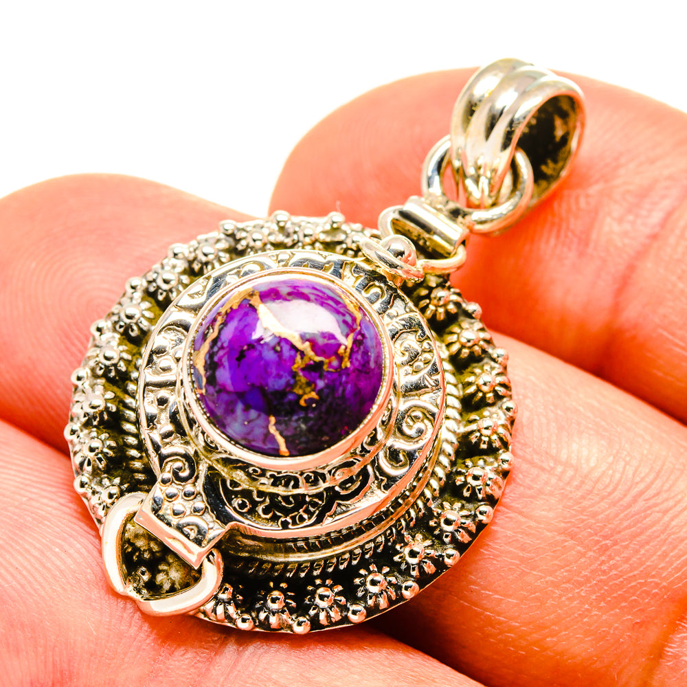 Purple Copper Composite Turquoise Pendants handcrafted by Anasilvercos - PD757653