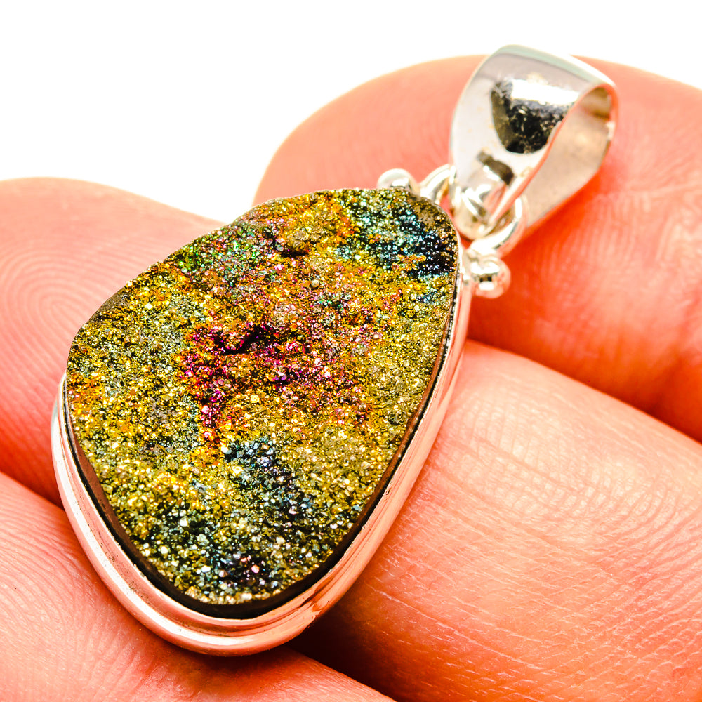 Spectro Pyrite Druzy Pendants handcrafted by Anasilvercos - PD757667