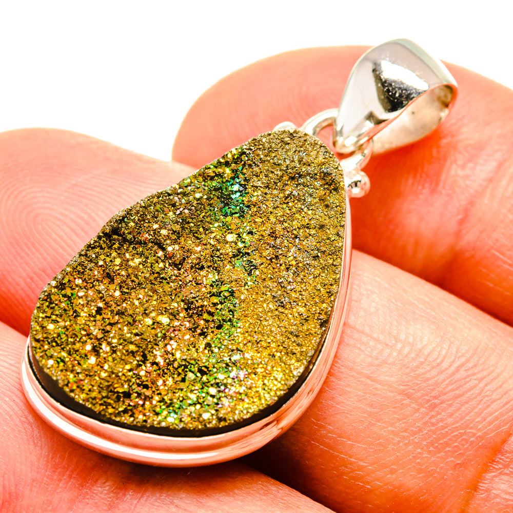 Spectro Pyrite Druzy Pendants handcrafted by Anasilvercos - PD757668