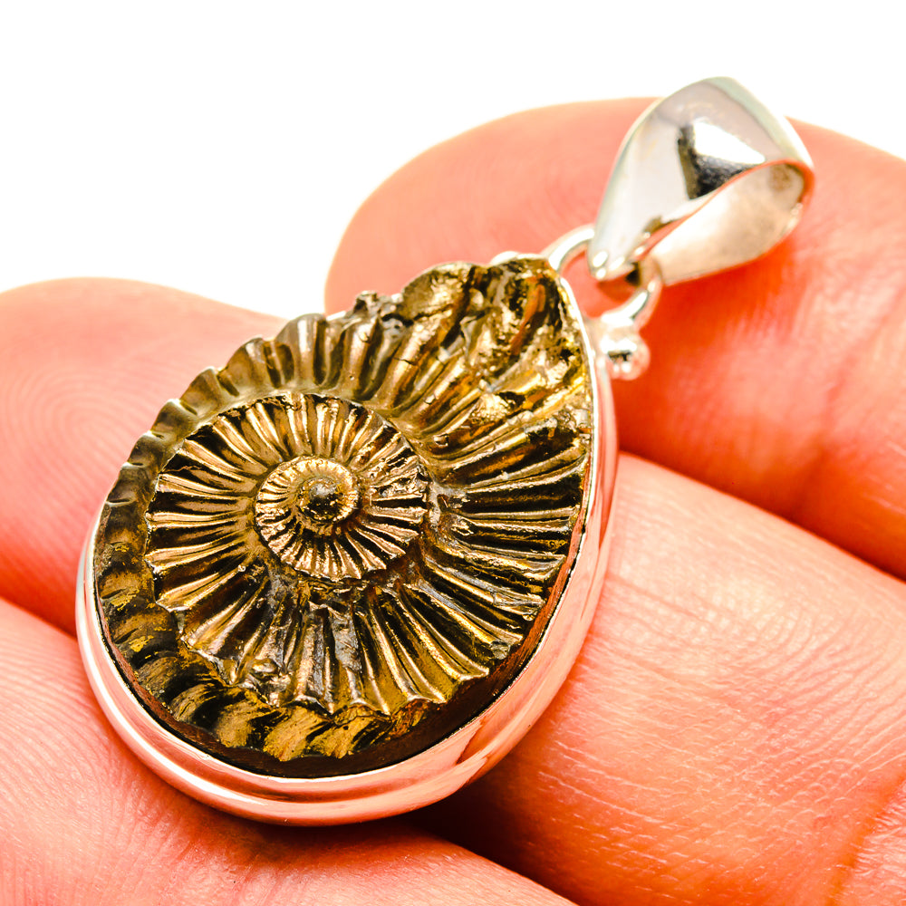 Pyrite Fossil Pendants handcrafted by Anasilvercos - PD757669