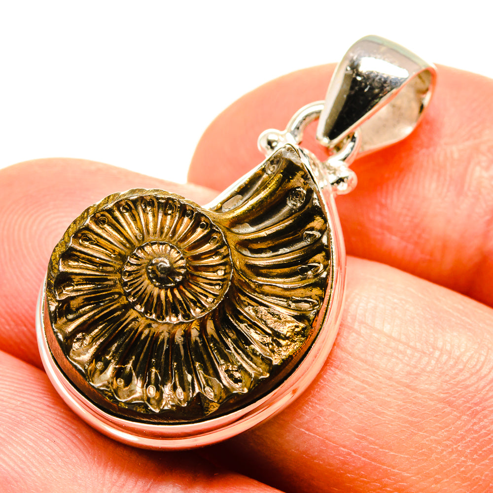 Pyrite Fossil Pendants handcrafted by Anasilvercos - PD757670