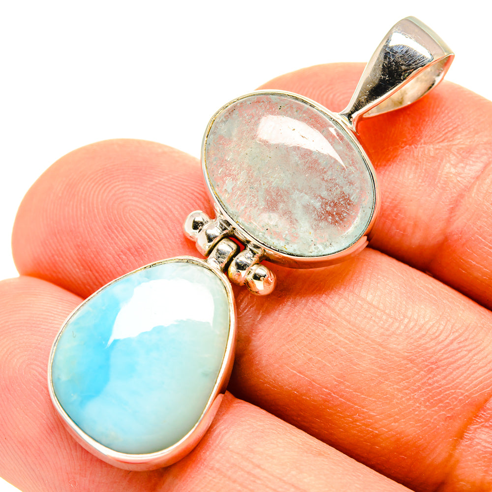Larimar, Aquamarine Pendants handcrafted by Anasilvercos - PD757692