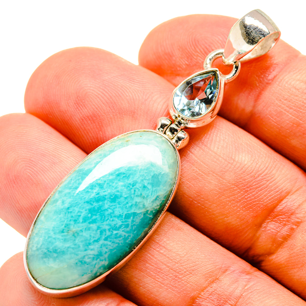 Larimar, Blue Topaz Pendants handcrafted by Anasilvercos - PD757708
