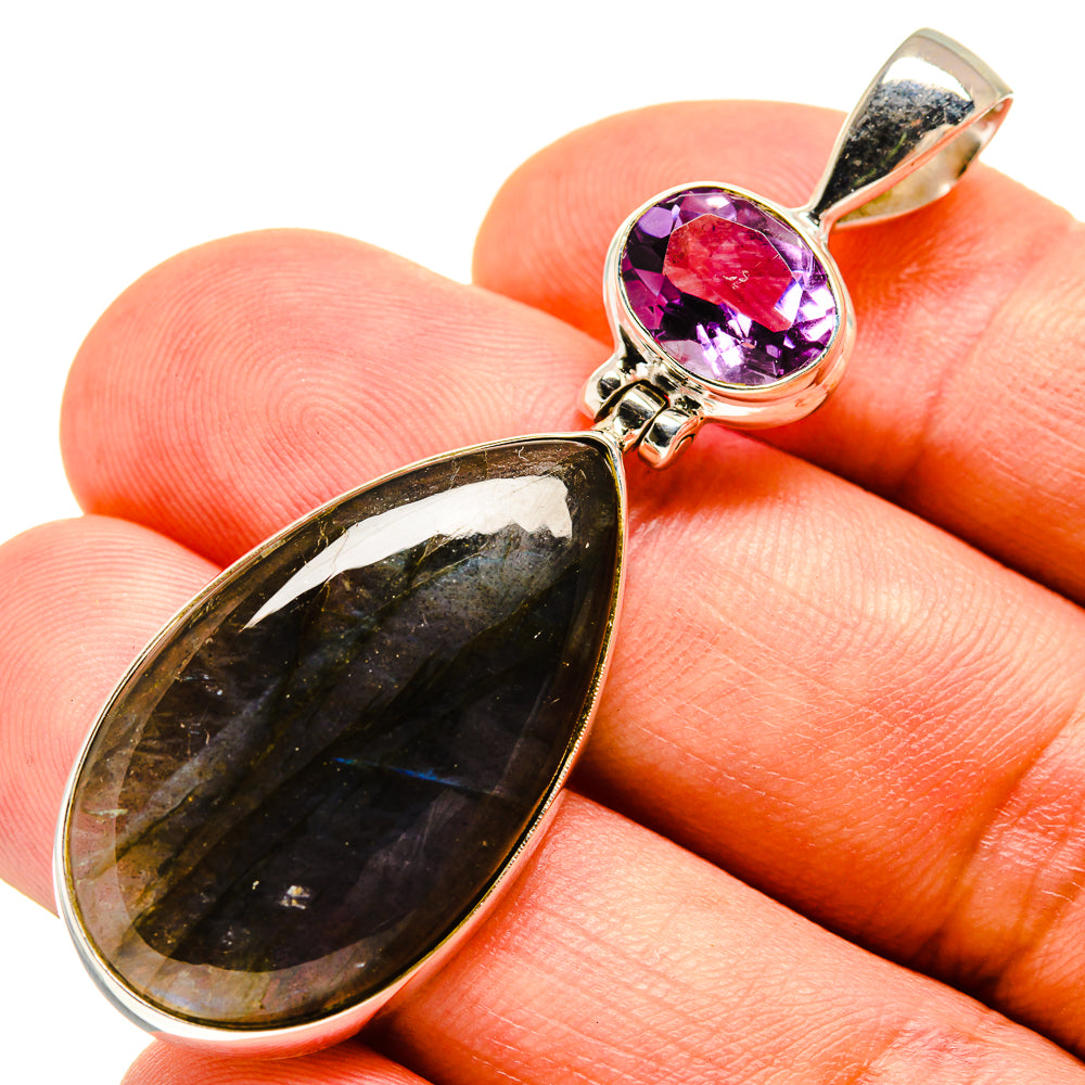 Labradorite, Amethyst Pendants handcrafted by Anasilvercos - PD757723
