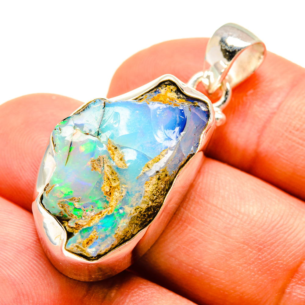 Ethiopian Opal Pendants handcrafted by Anasilvercos - PD757733