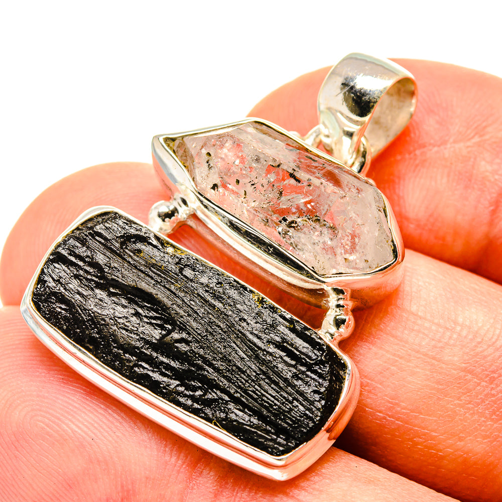 Tektite, Herkimer Diamond Pendants handcrafted by Anasilvercos - PD757746