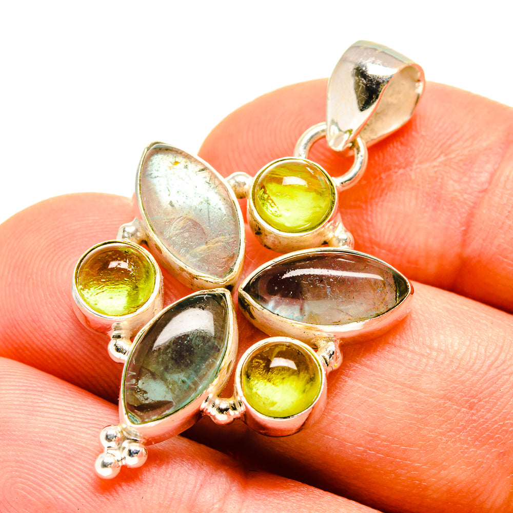 Green Fluorite, Peridot Pendants handcrafted by Anasilvercos - PD757760
