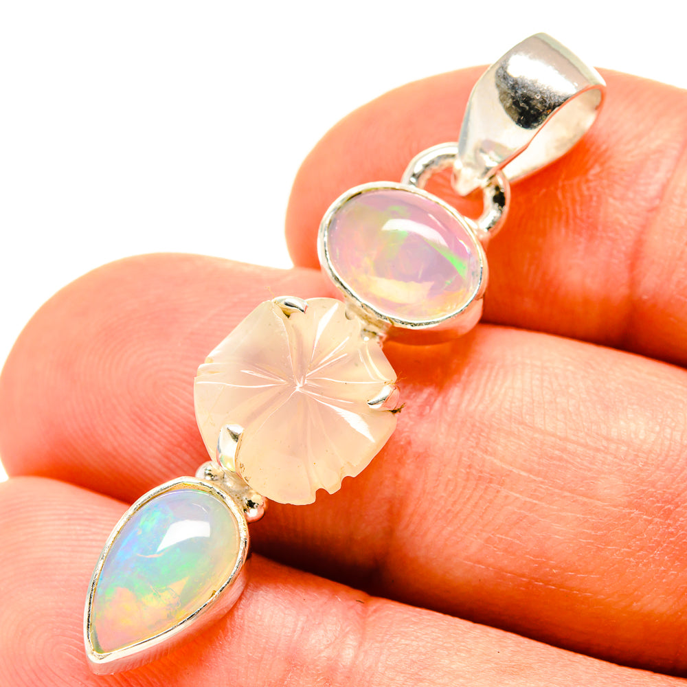 Moonstone, Ethiopian Opal Pendants handcrafted by Anasilvercos - PD757765