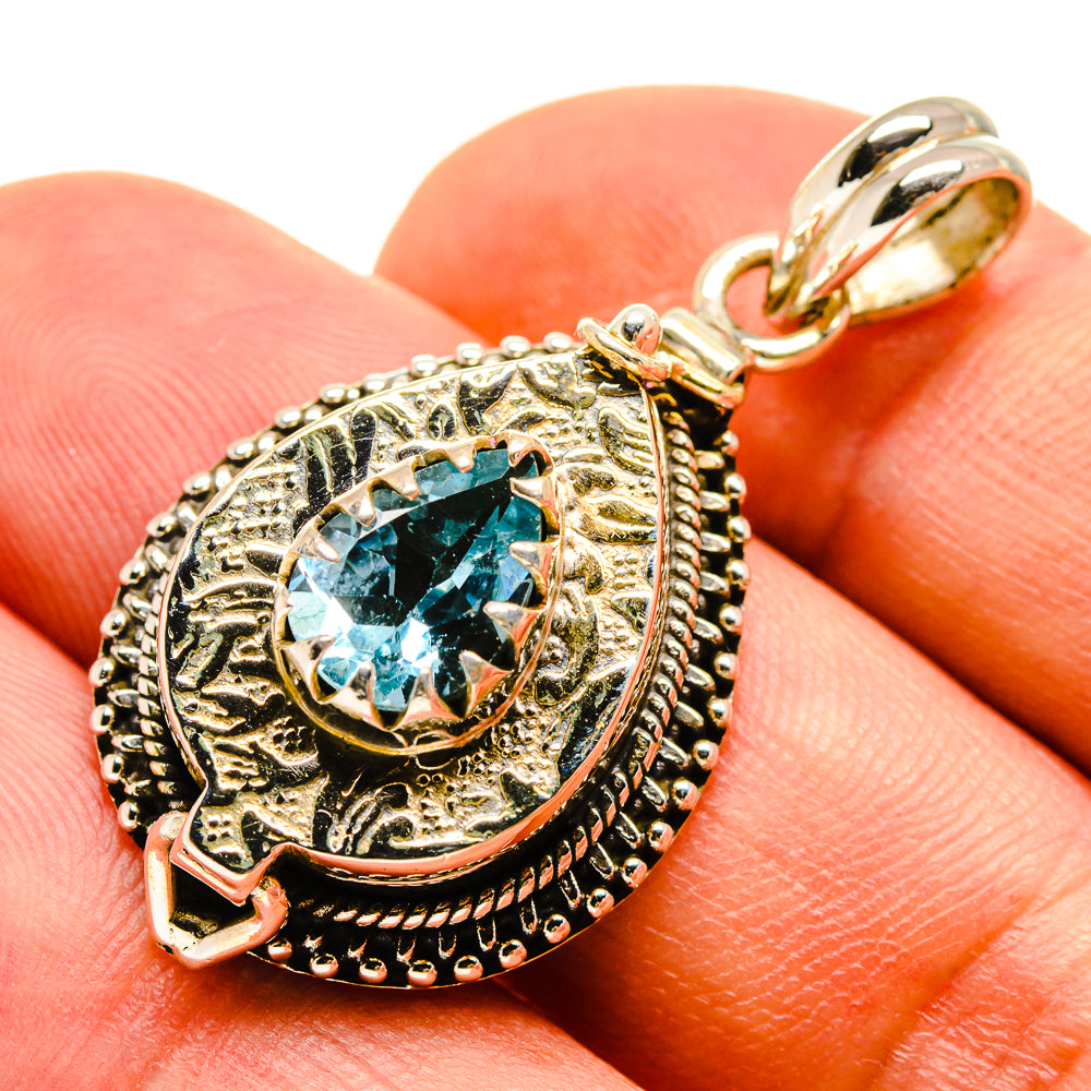 Blue Topaz Pendants handcrafted by Anasilvercos - PD757774