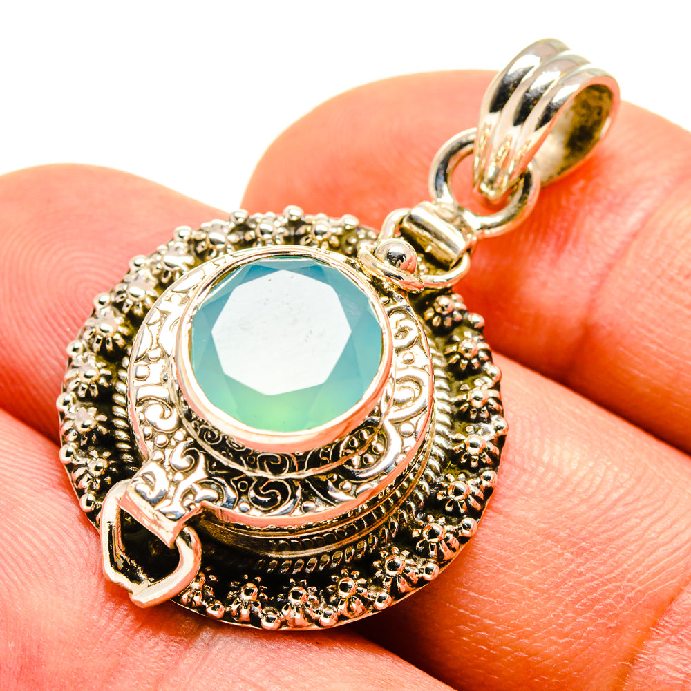 Aqua Chalcedony Pendants handcrafted by Anasilvercos - PD757782