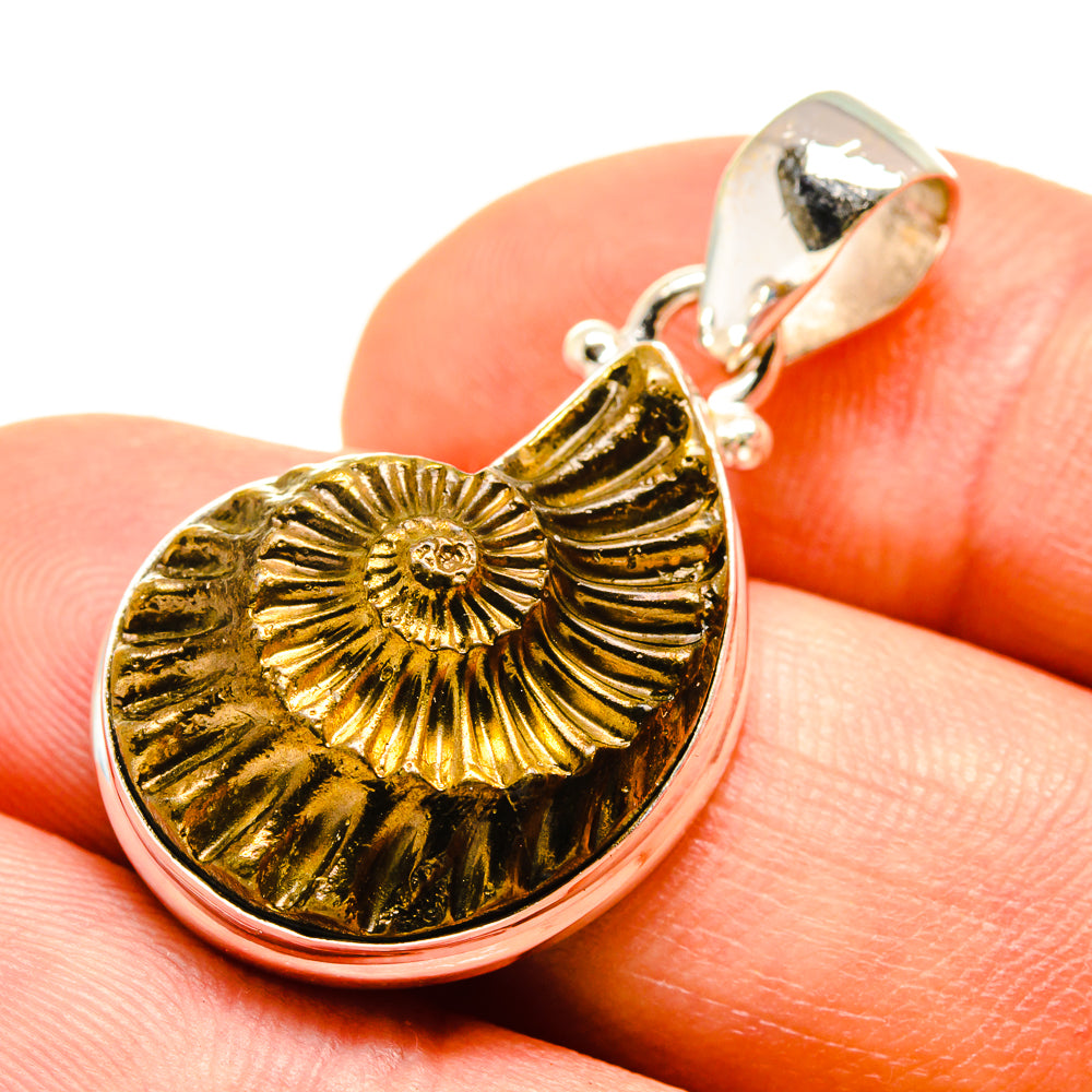 Pyrite Fossil Pendants handcrafted by Anasilvercos - PD757788