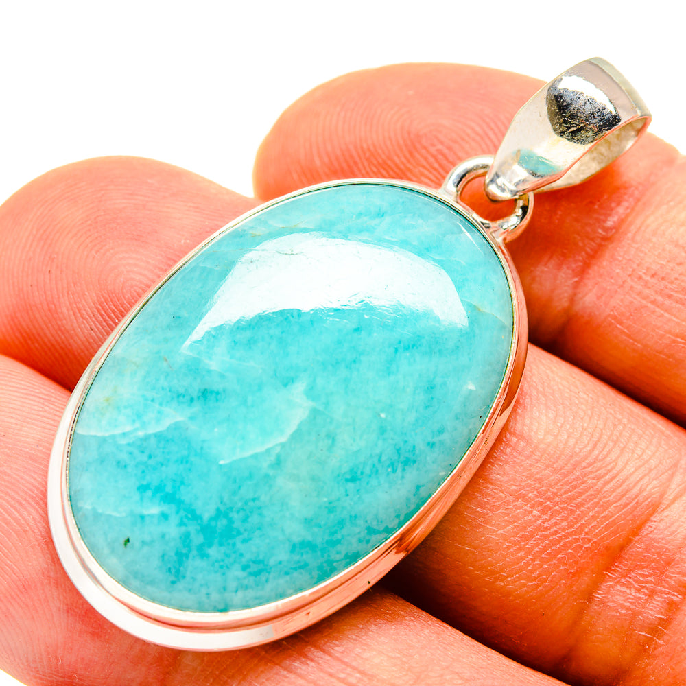 Peruvian Amazonite Pendants handcrafted by Anasilvercos - PD757798