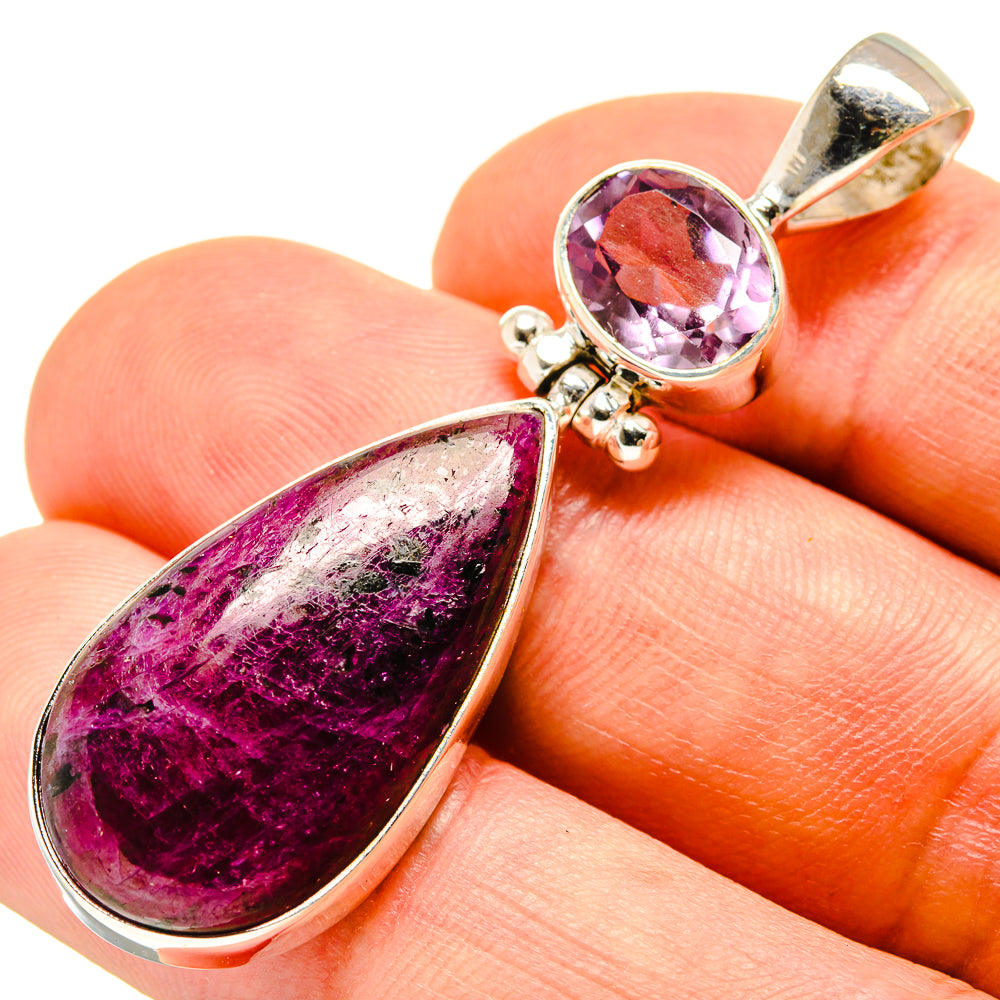 Ruby Zoisite, Amethyst Pendants handcrafted by Anasilvercos - PD757817