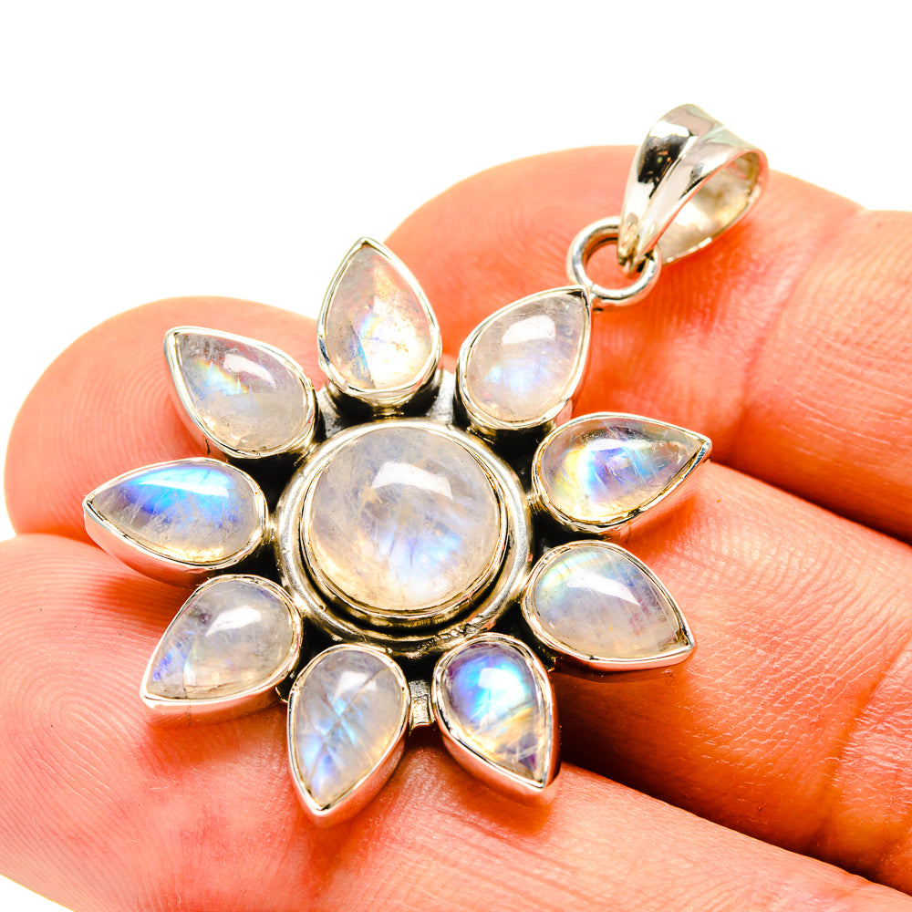 Rainbow Moonstone Pendants handcrafted by Anasilvercos - PD757831
