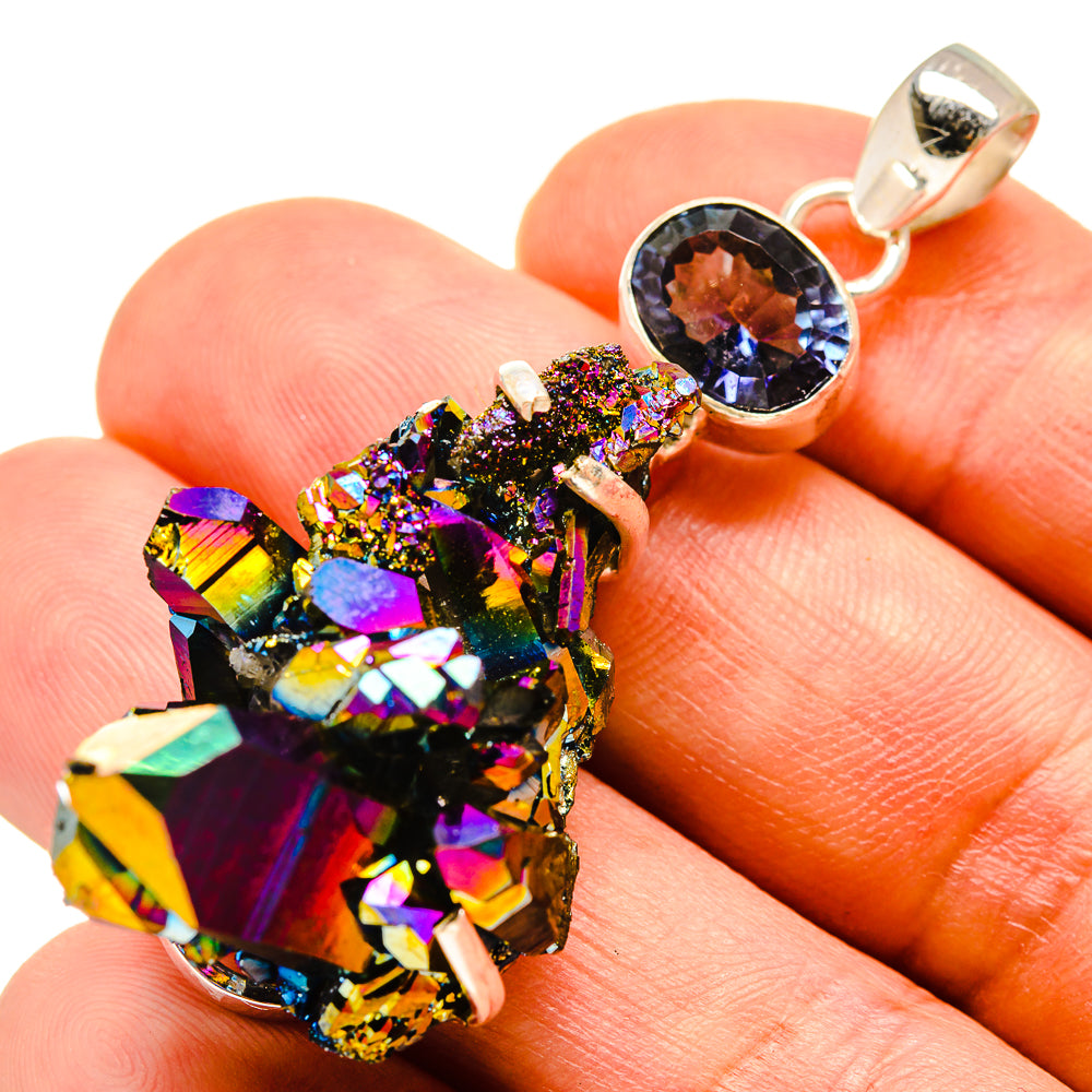 Titanium Sunshine Druzy Pendants handcrafted by Anasilvercos - PD757859