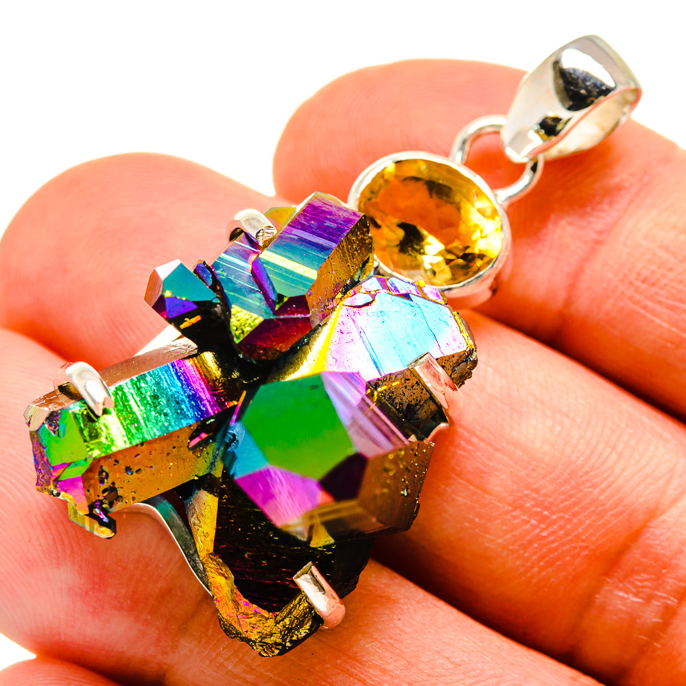 Titanium Sunshine Druzy Pendants handcrafted by Anasilvercos - PD757876