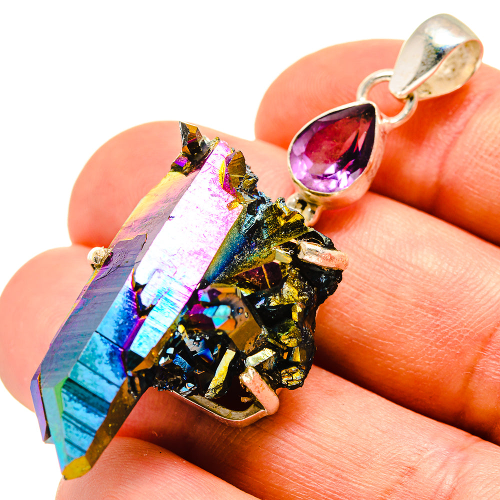 Titanium Sunshine Druzy Pendants handcrafted by Anasilvercos - PD757877