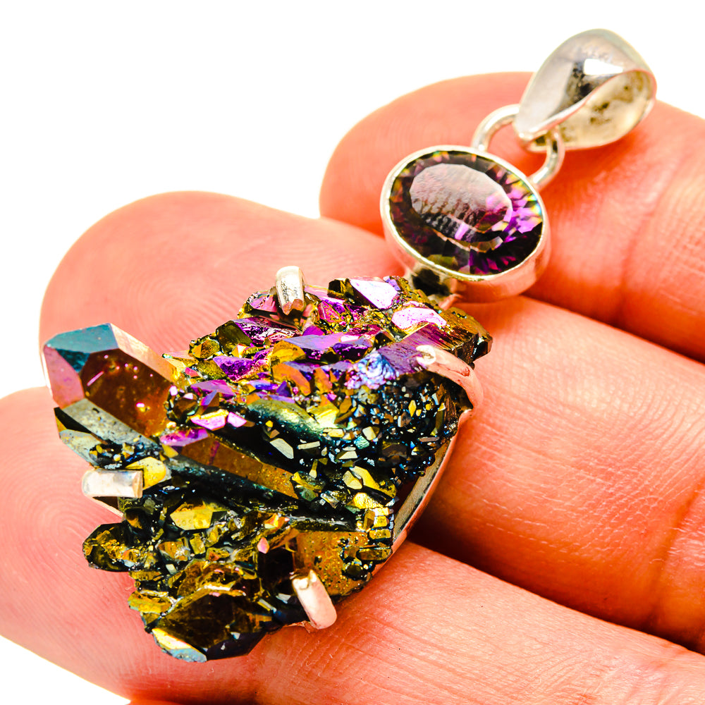 Titanium Sunshine Druzy Pendants handcrafted by Anasilvercos - PD757878
