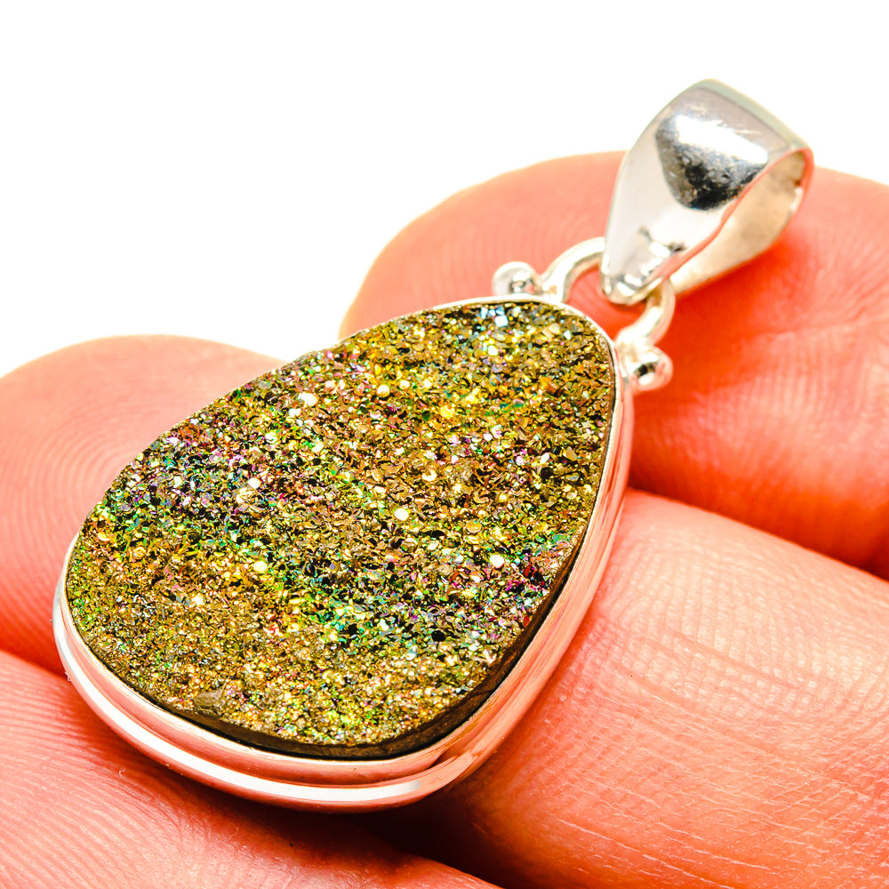 Spectro Pyrite Druzy Pendants handcrafted by Anasilvercos - PD757889