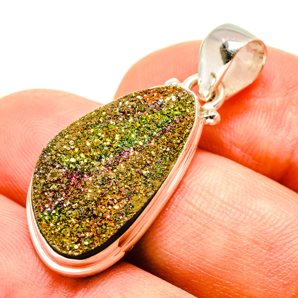 Spectro Pyrite Druzy Pendants handcrafted by Anasilvercos - PD757890