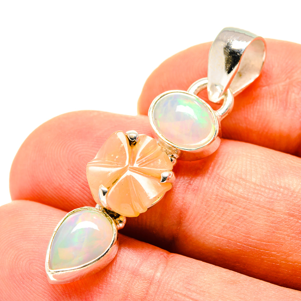 Peach Moonstone Pendants handcrafted by Anasilvercos - PD757897