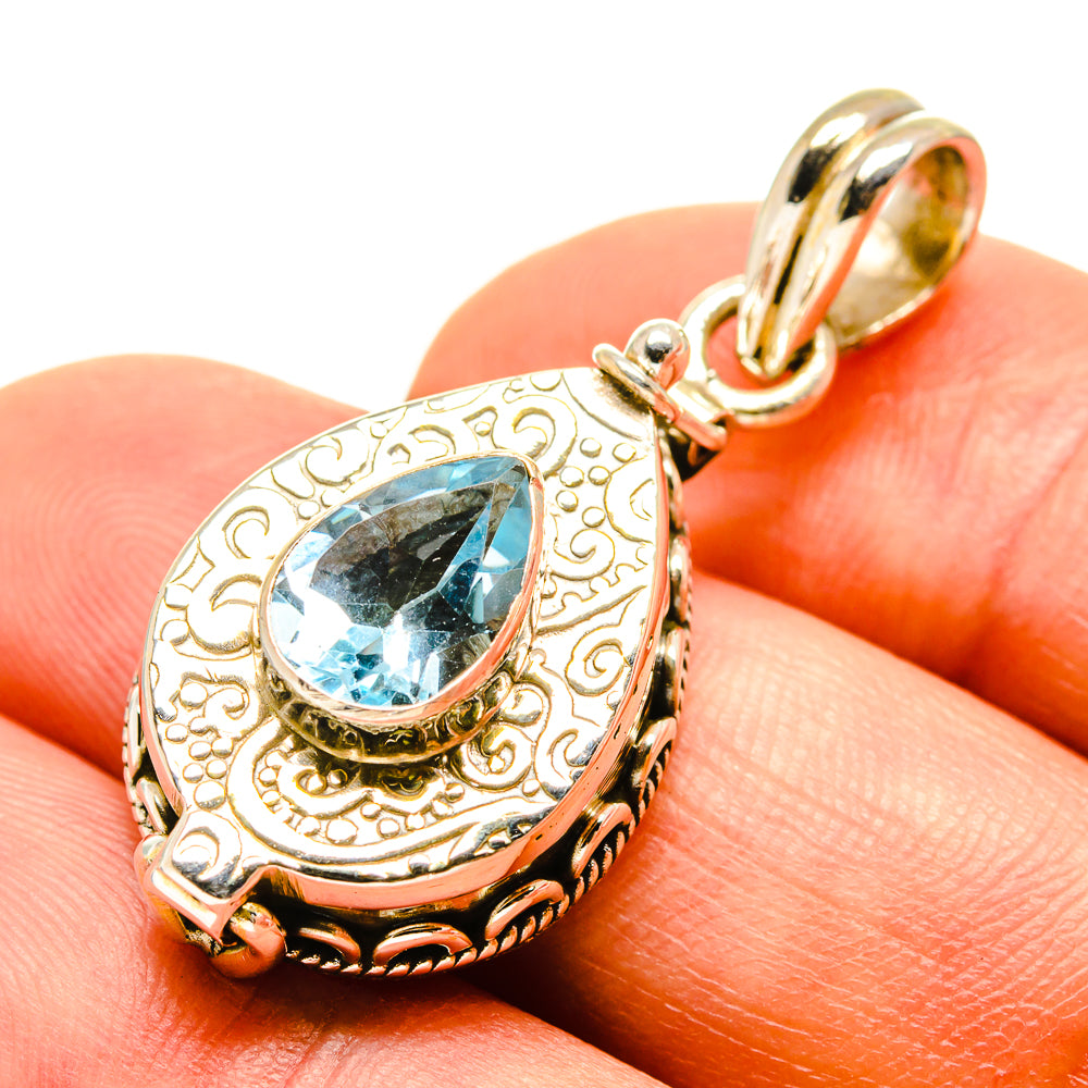 Blue Topaz Pendants handcrafted by Anasilvercos - PD757905